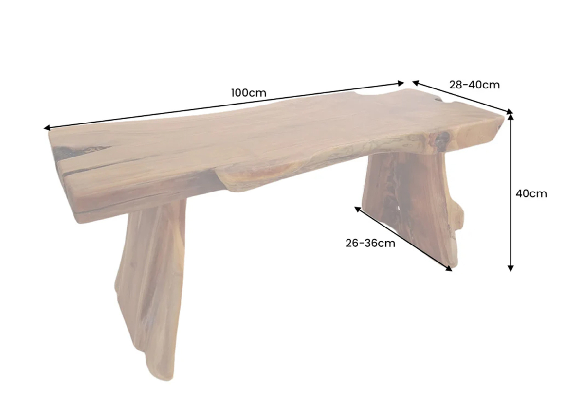 Banc à Chaussures en Teck Naturel avec Imperfections