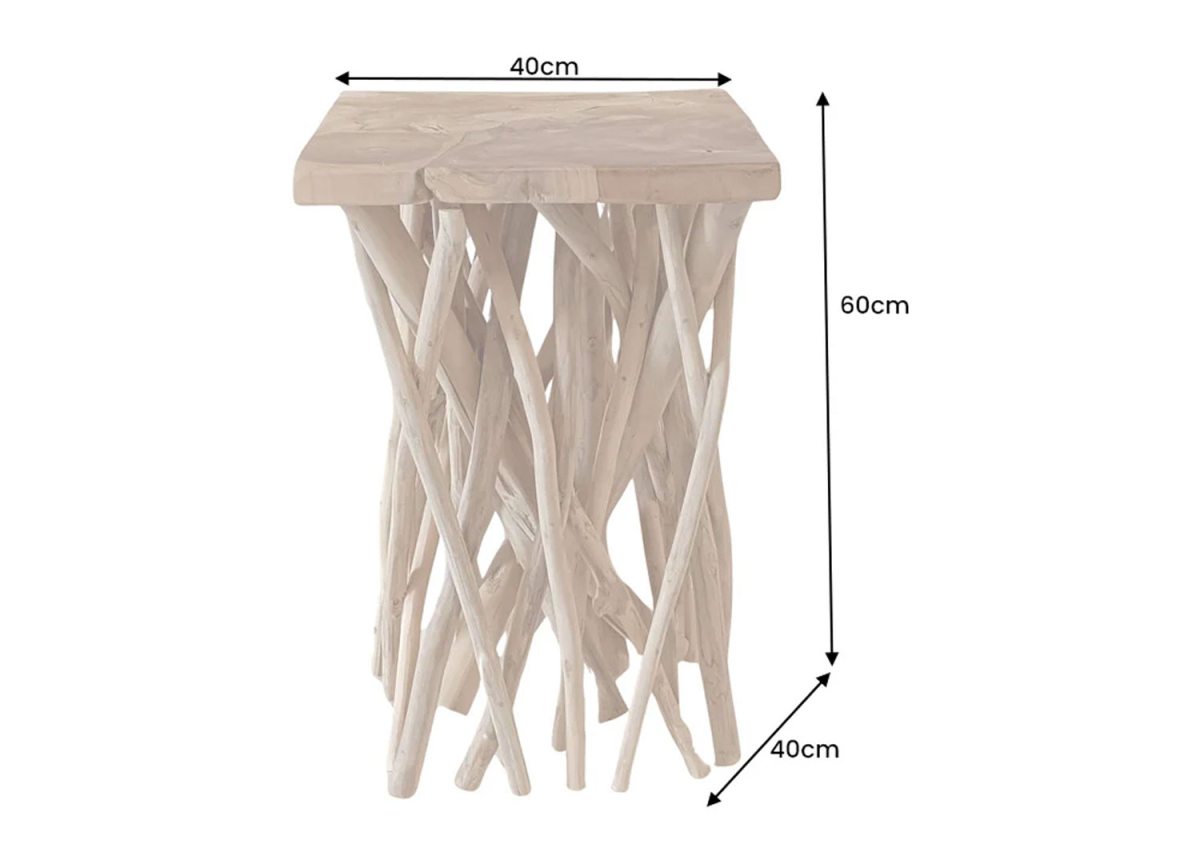 Bout de Canapé 40 cm Bois Flotté