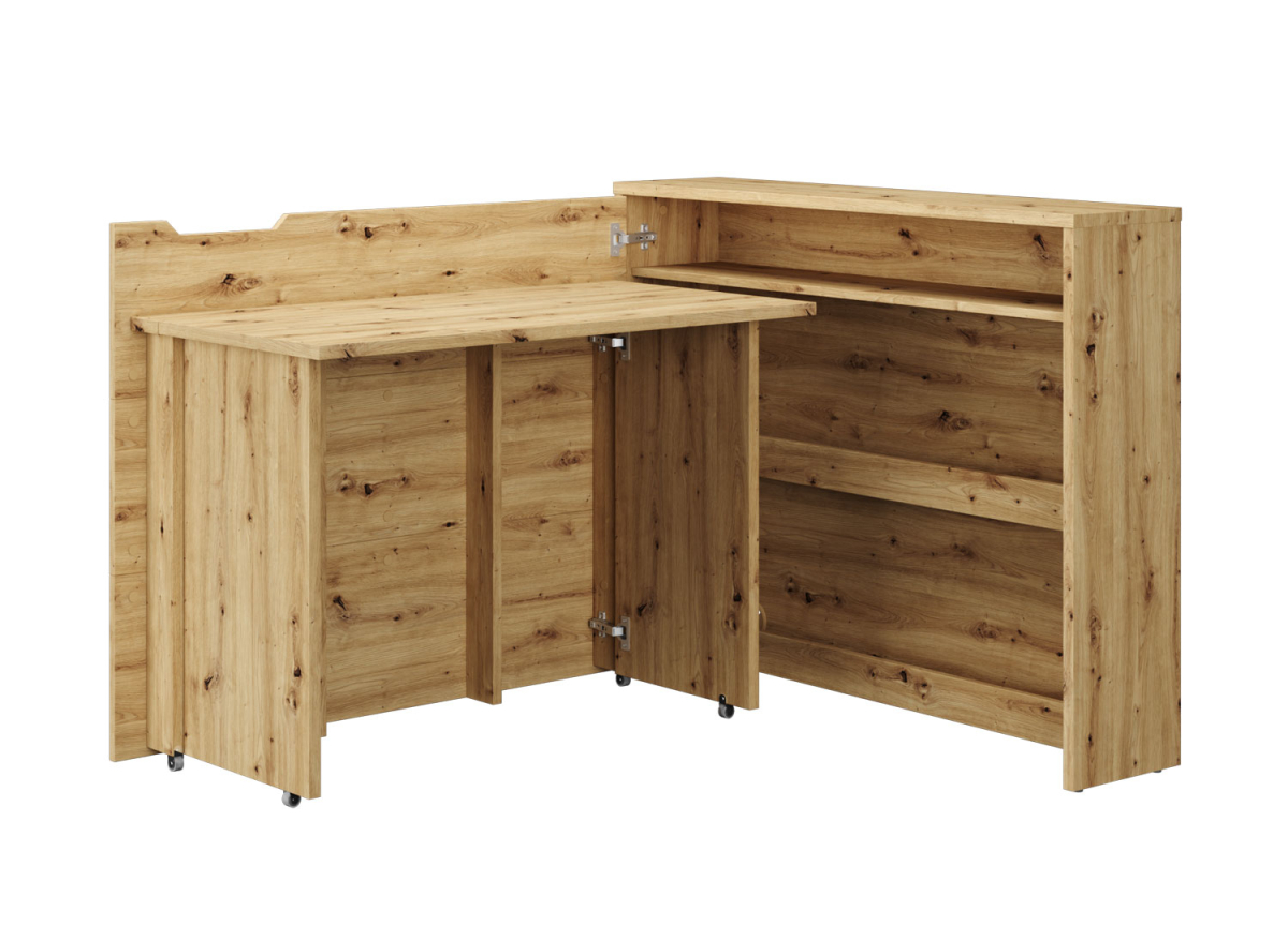 Bureau avec plateau pliable et rangements intégrés
