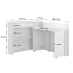 Bureau Blanc Pivotant 115 cm