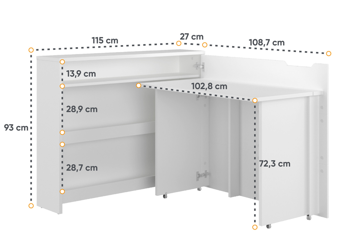 Bureau de travail pliant pour petit espace