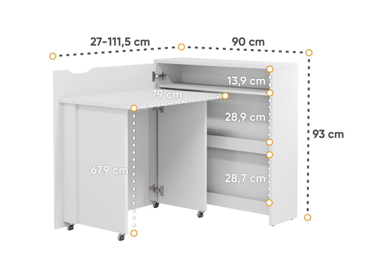 Table de travail pliante blanche alpine