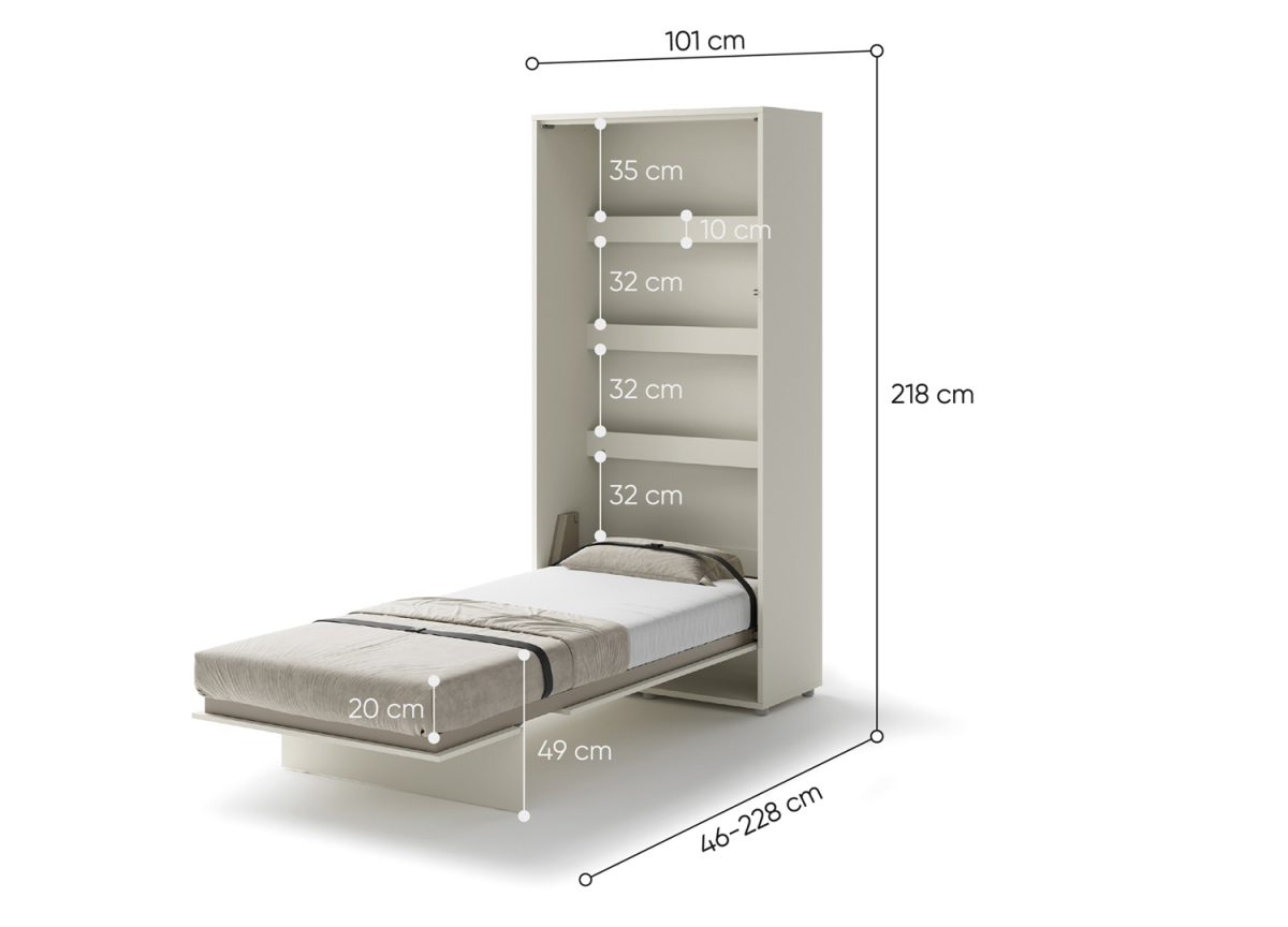Lit coffre pliable pour petit espace