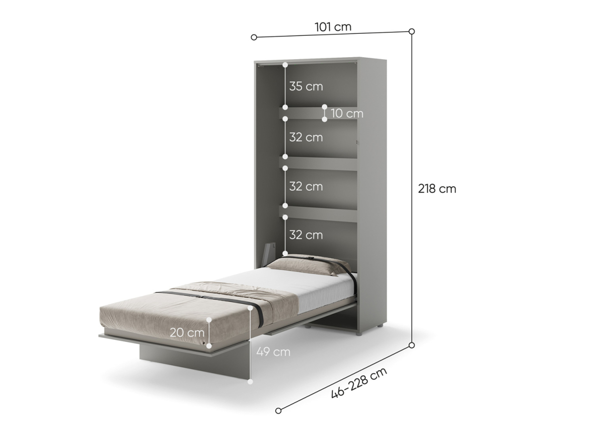 Lit coffre pour petit espace 90x200 cm