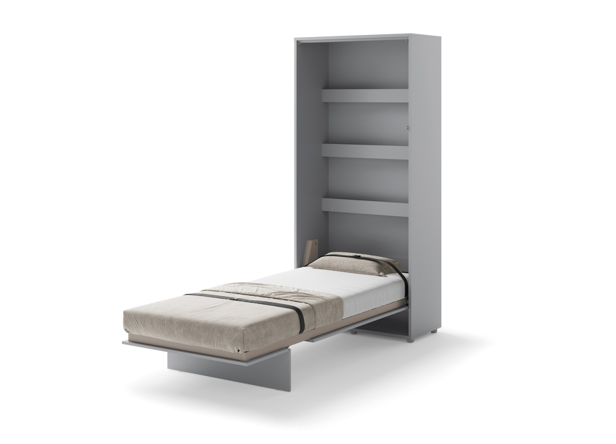 Lit moderne gris pliable couchage 90x200 cm