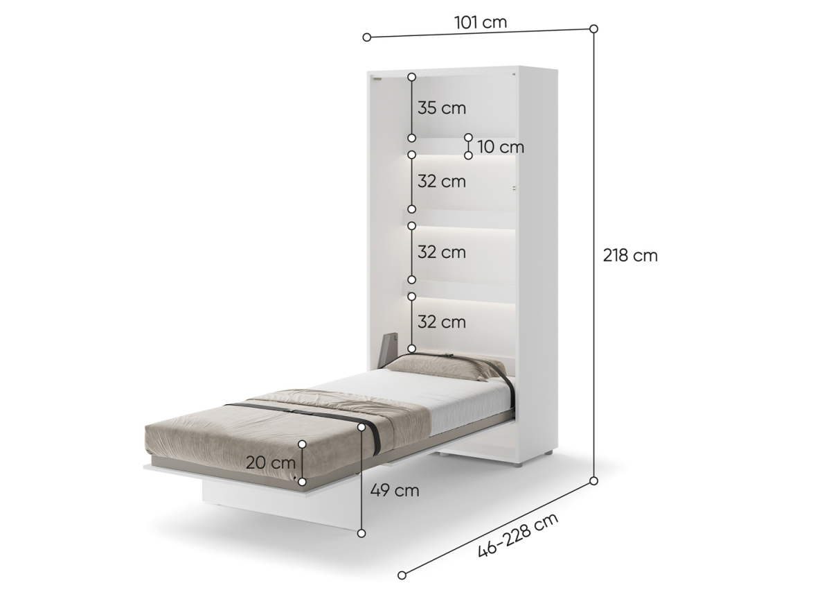 Lit coffre pour petit espace blanc