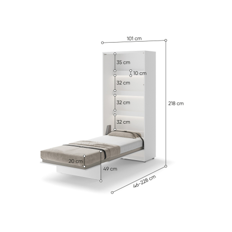 Lit coffre pour petit espace blanc