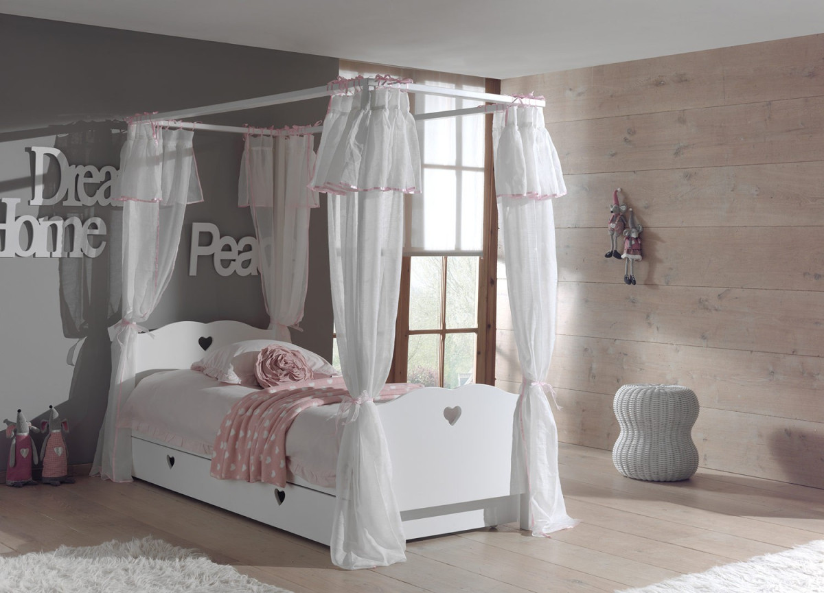 Coiffeuse fille blanc laqué pour chambre