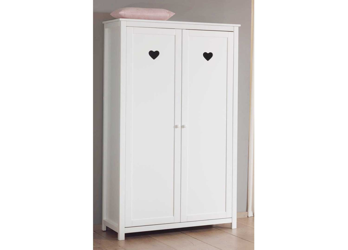 Armoire blanc laqué 2 portes