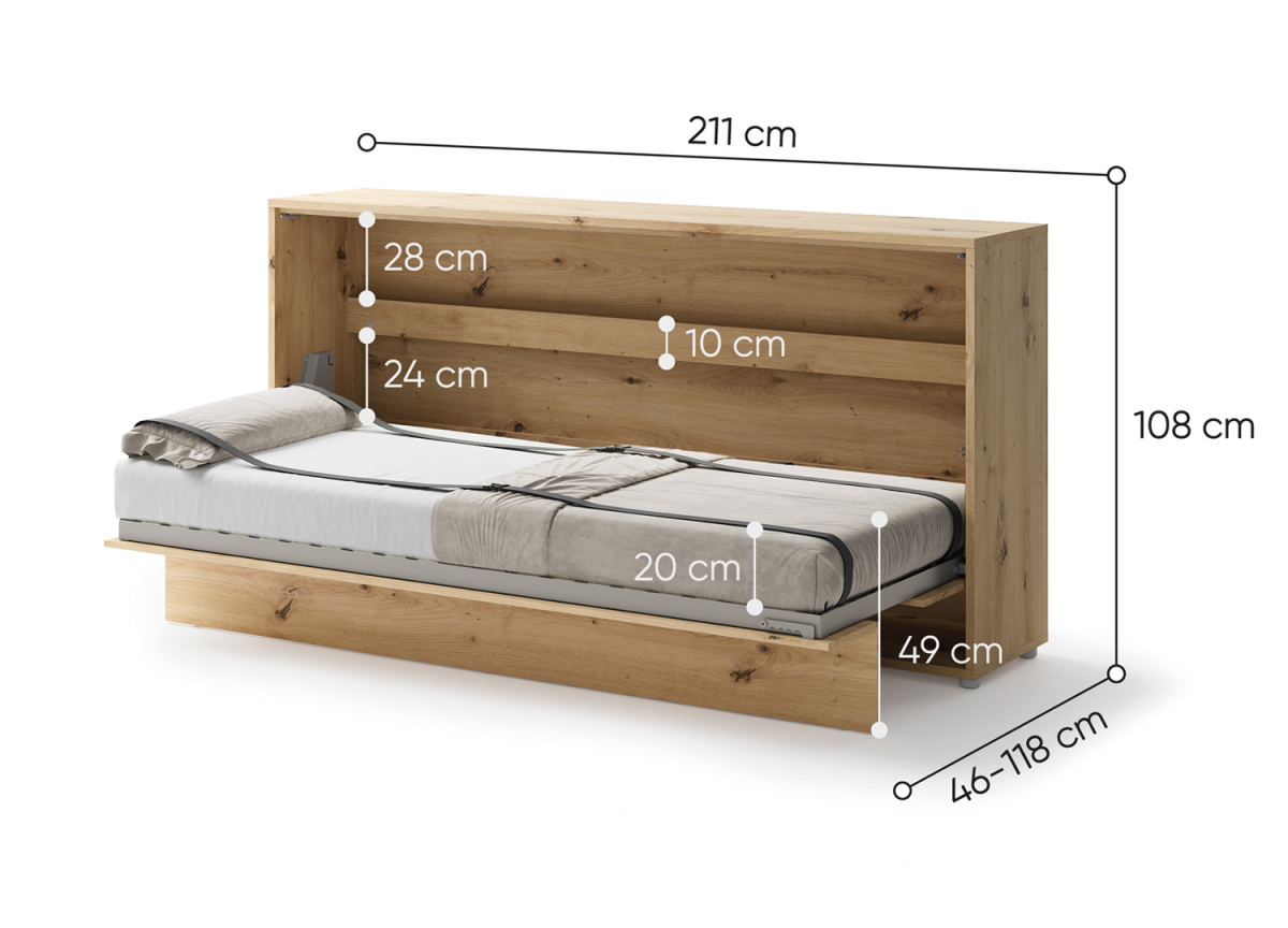 Lit compact pliable pour 1 personne