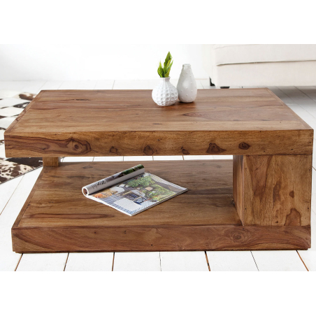 Table Basse Rectangulaire en Bois de Shesham 90 cm