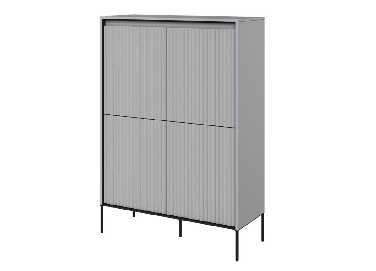 Buffet haut moderne avec façades striées grises