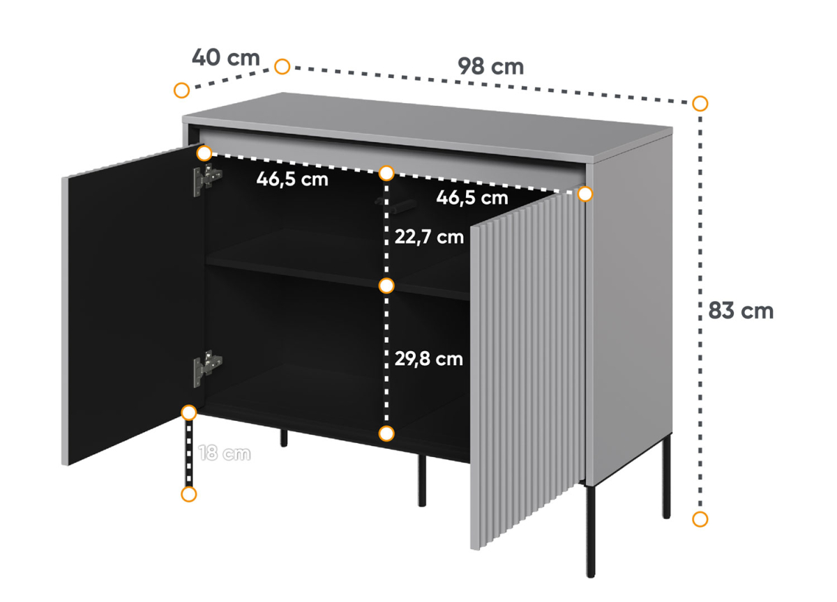 Meuble Commode Moderne Grise et Noir