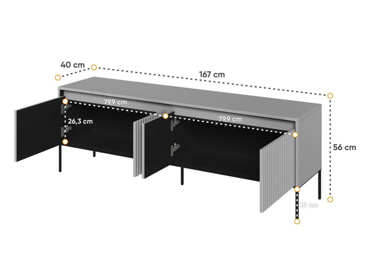 Meuble TV Moderne 4 Portes