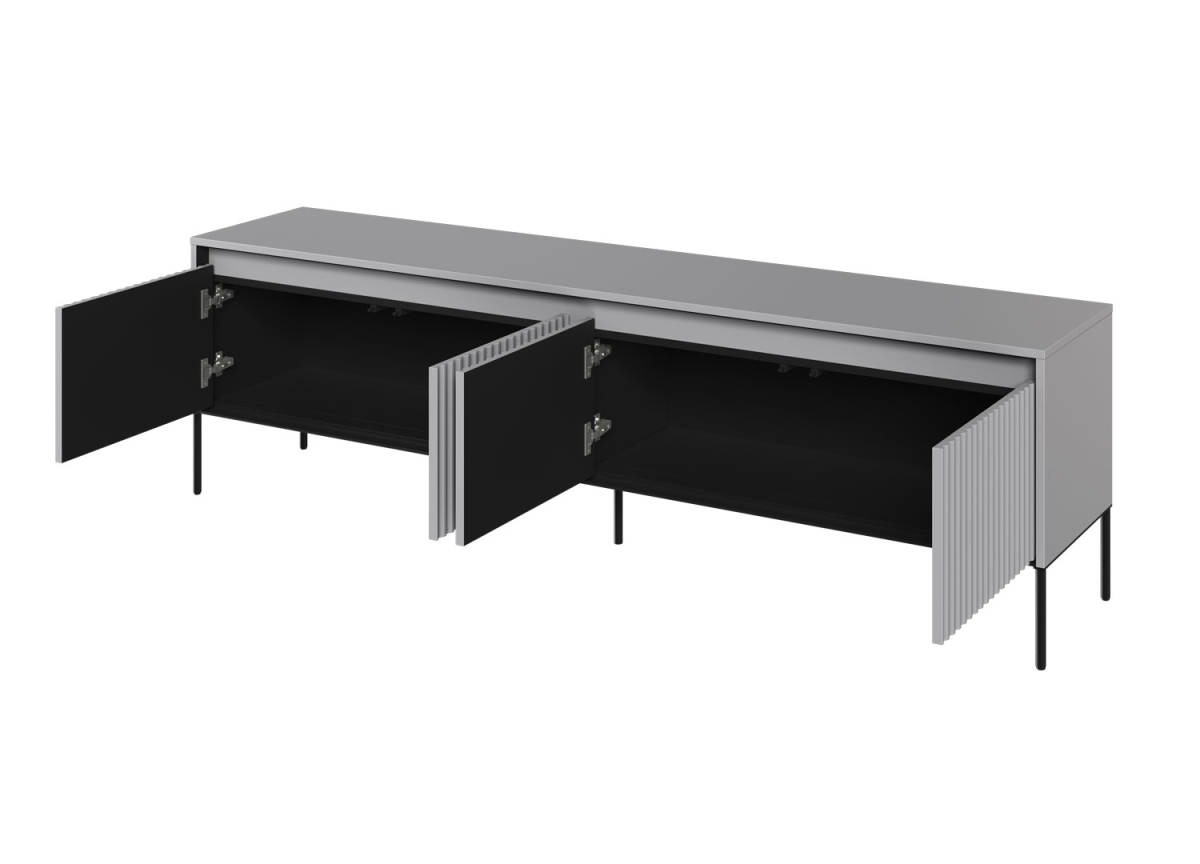 Meuble tv 4 portes gris et noir