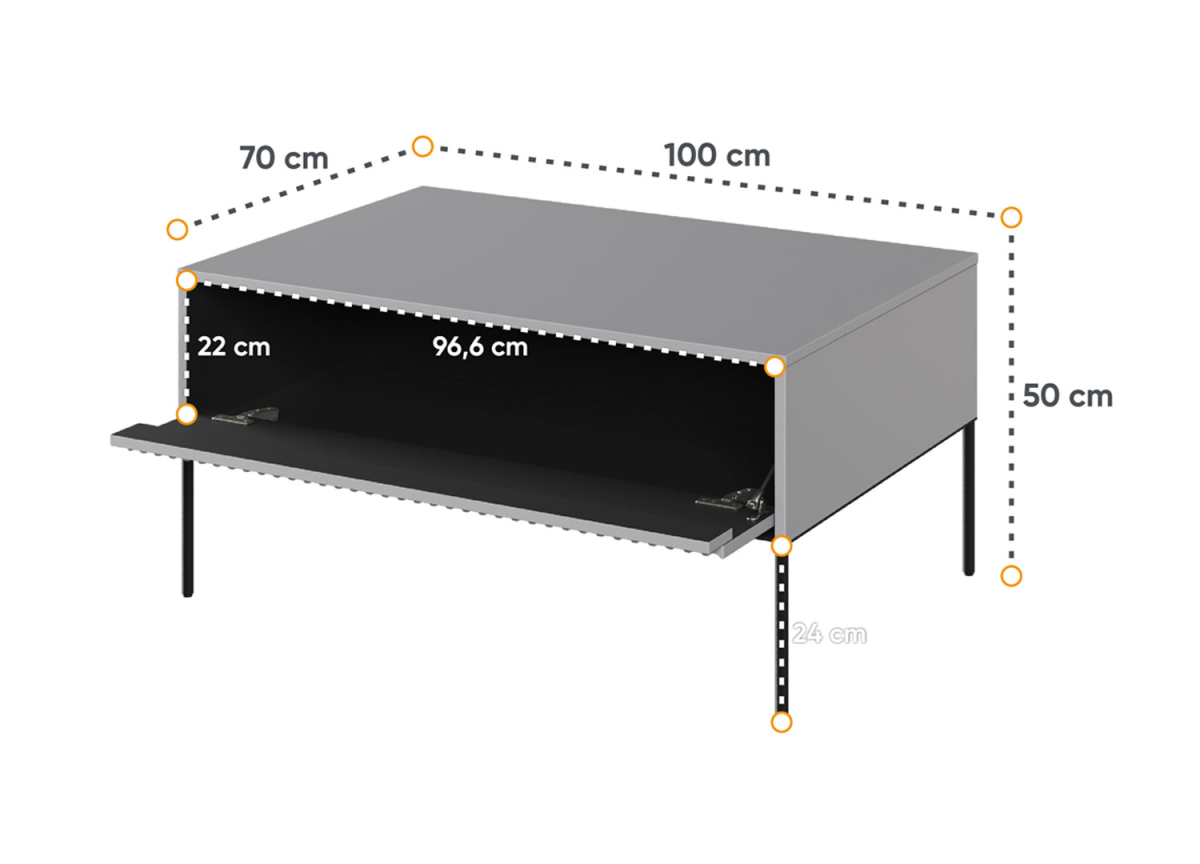 Table Basse Rectangulaire Moderne 100x70 cm