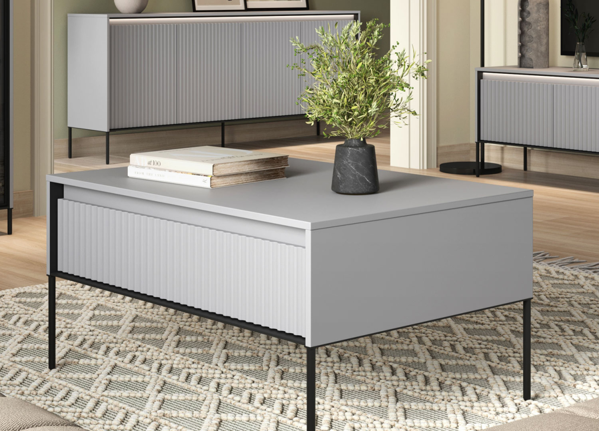 Table basse 100 cm grise et noire
