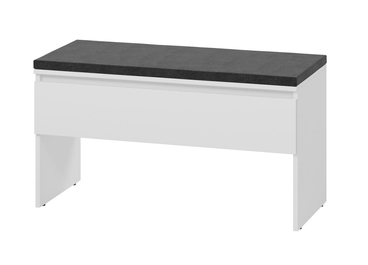 Banc d'entrée blanc avec coussin gris