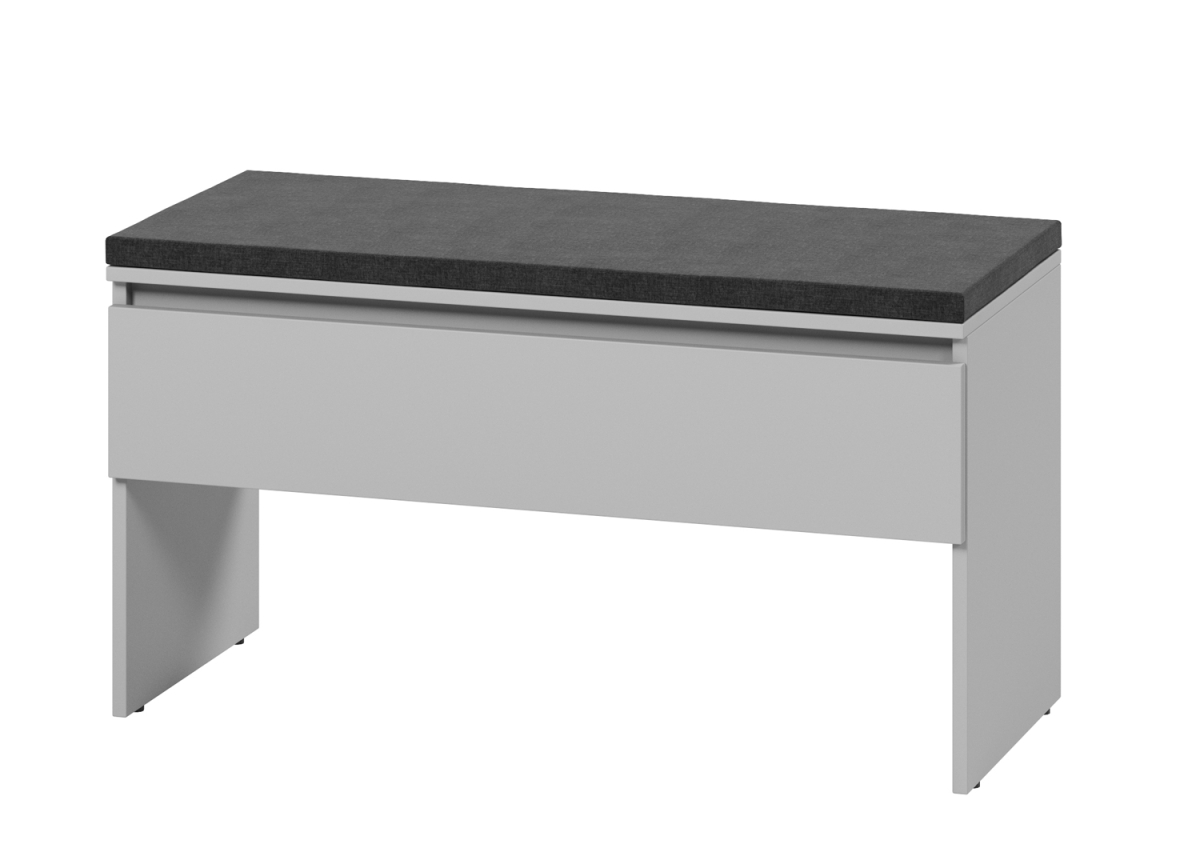 Banc d'entrée gris avec coussin