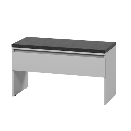 Banc à chaussures gris avec coussin intégré