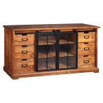 Meuble buffet 150 cm acacia et métal noir industriel