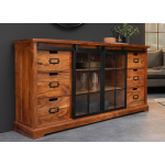 Buffet style officine 148 cm acacia et métal