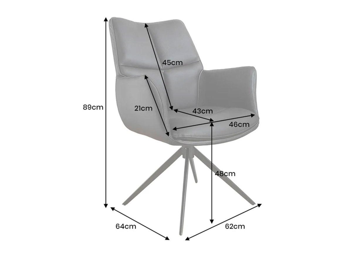 Chaise en Cuir Véritable - Assise Pivotante