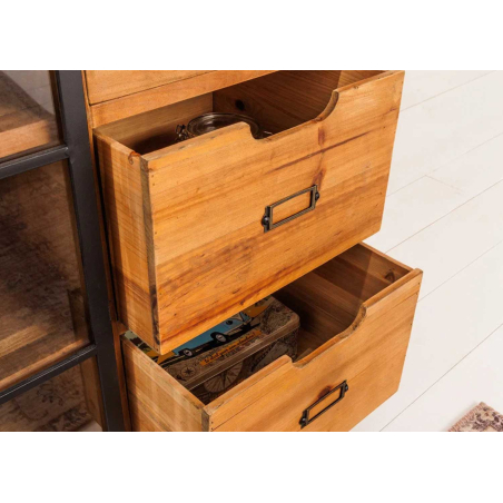 Meuble Buffet Rustique 6 Tiroirs - 2 Portes