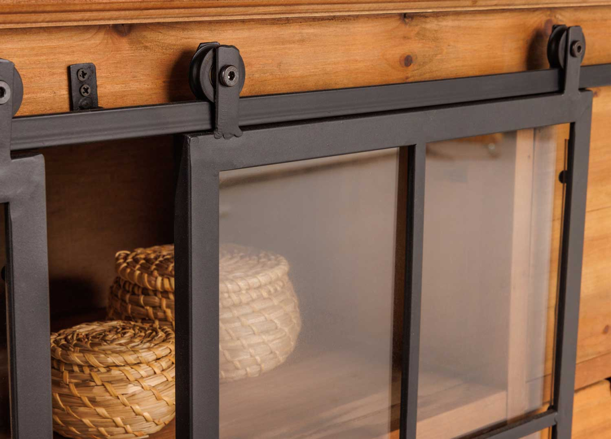 Meuble Buffet Rustique 6 Tiroirs - 2 Portes