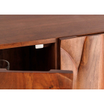 Buffet Sculpté Acacia et Métal Noir