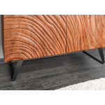 Buffet Sculpté Acacia et Métal Noir