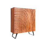 Buffet Sculpté Acacia et Métal Noir