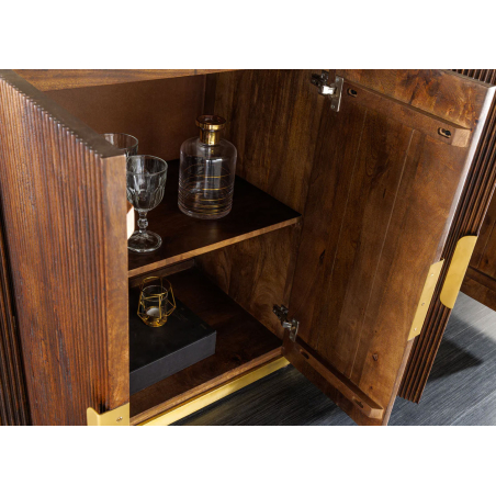 Buffet Rétro Gatsby 4 Portes Bois et Marbre