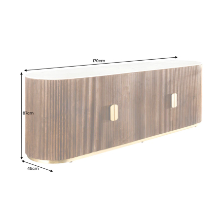 Buffet Rétro Gatsby 4 Portes Bois et Marbre