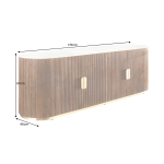 Buffet Rétro Gatsby 4 Portes Bois et Marbre