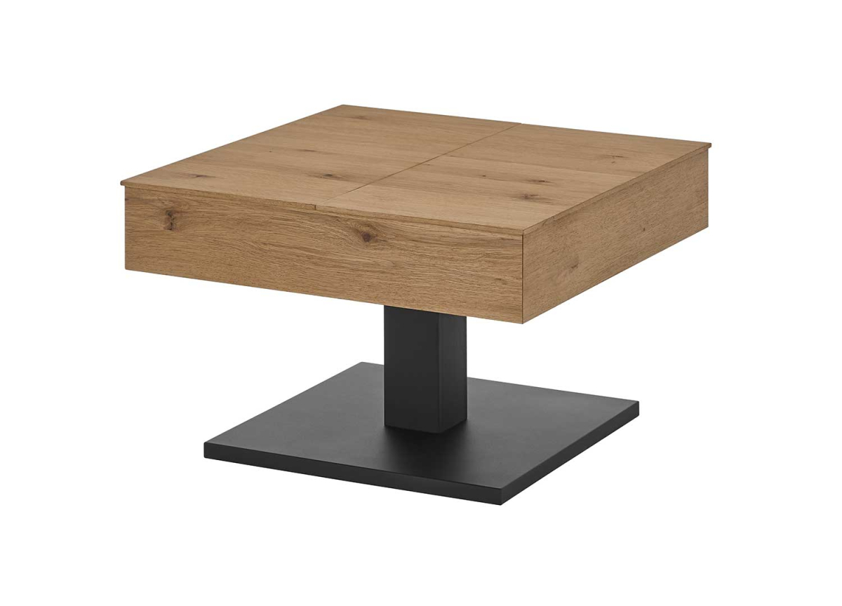 Table basse carrée avec 2 plateaux relevables