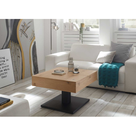 Table basse carrée avec plateaux relevables
