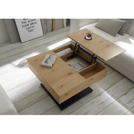 Table basse moderne bois et noir