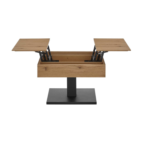Table basse gain de place avec plateaux relevables