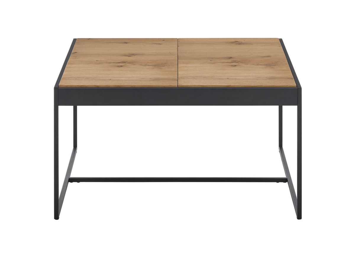 Table basse multifonction carrée – design bois et métal
