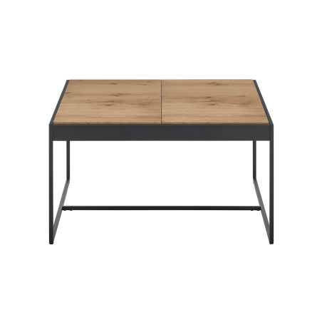 Table basse multifonction carrée – design bois et métal