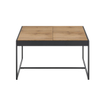 Table basse multifonction carrée – design bois et métal