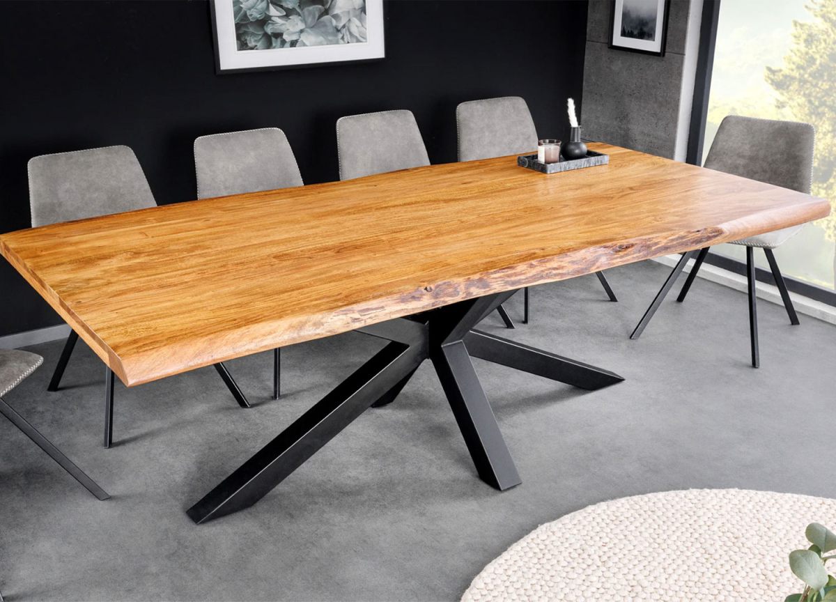Table de repas moderne en acacia massif