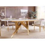 Table de repas glam chic marbre et métal
