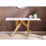Console chic glamour blanc et doré