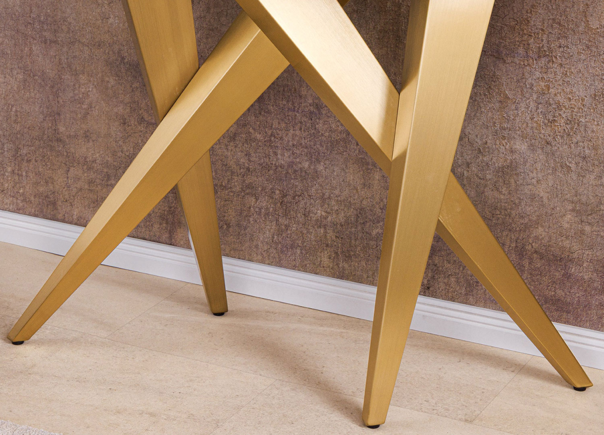 Console Luxe Céramique Marbré Blanc et Doré