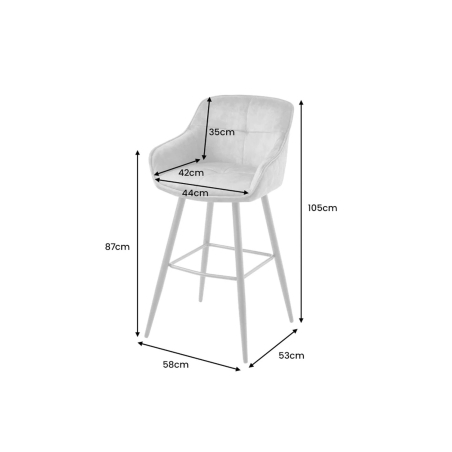 Chaises de Bar velours marron