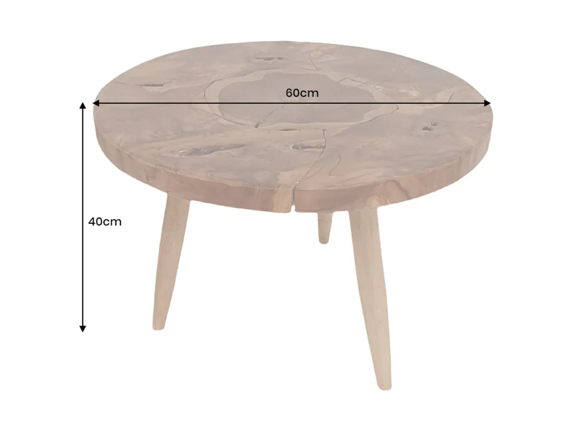 Table Basse en Teck Massif – Design Naturel et Artisanal