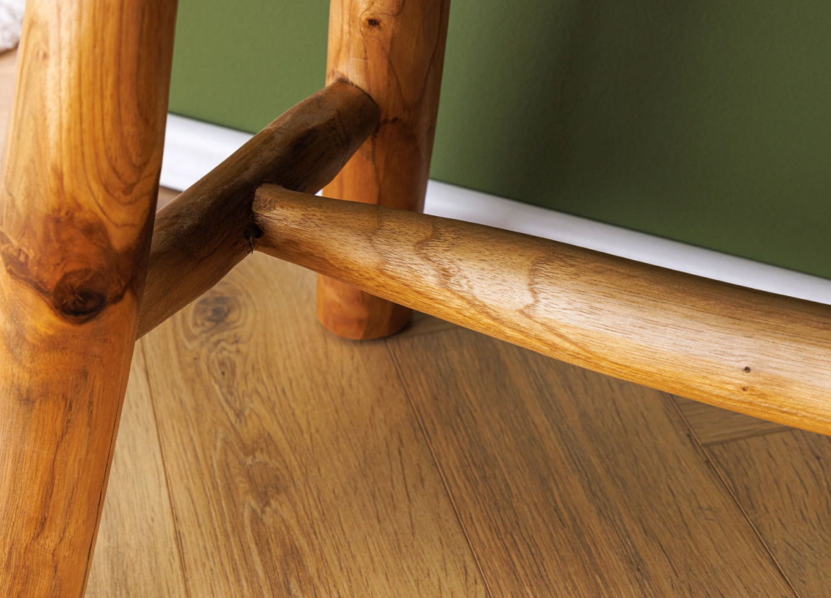 Banc à Chaussures en Teck Naturel avec Imperfections