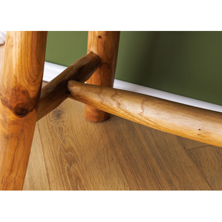 Banc à Chaussures en Teck Naturel avec Imperfections